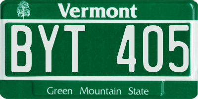 VT license plate BYT405
