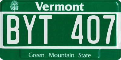 VT license plate BYT407