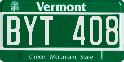 VT license plate BYT408