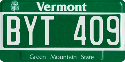 VT license plate BYT409