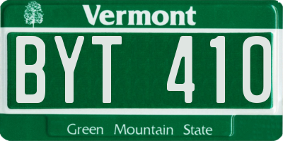 VT license plate BYT410
