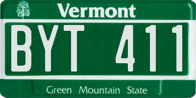 VT license plate BYT411