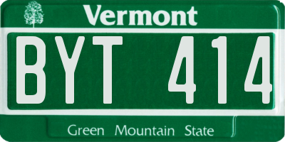 VT license plate BYT414