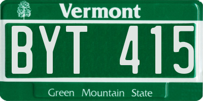 VT license plate BYT415