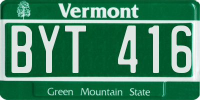 VT license plate BYT416