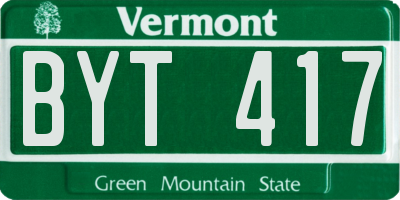 VT license plate BYT417