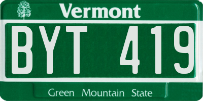 VT license plate BYT419