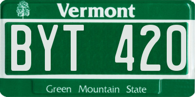 VT license plate BYT420