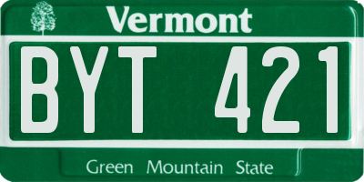 VT license plate BYT421