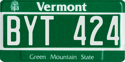 VT license plate BYT424