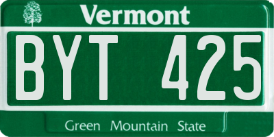 VT license plate BYT425