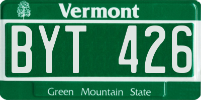 VT license plate BYT426