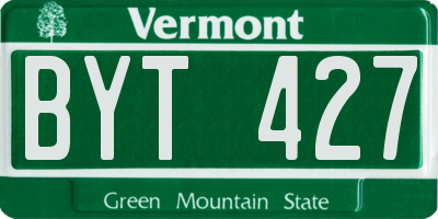 VT license plate BYT427