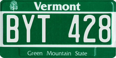 VT license plate BYT428
