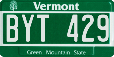 VT license plate BYT429