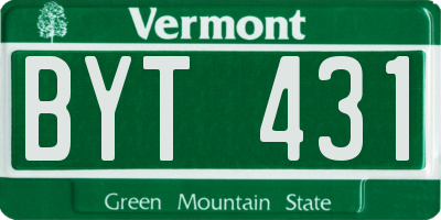 VT license plate BYT431