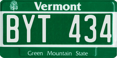 VT license plate BYT434