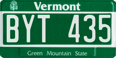 VT license plate BYT435