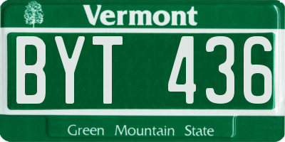 VT license plate BYT436