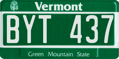 VT license plate BYT437