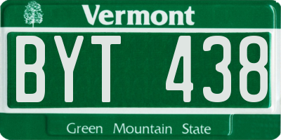 VT license plate BYT438