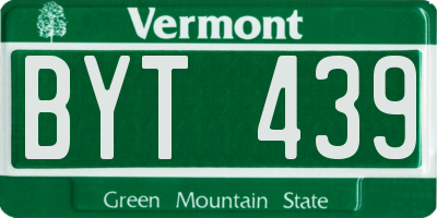 VT license plate BYT439