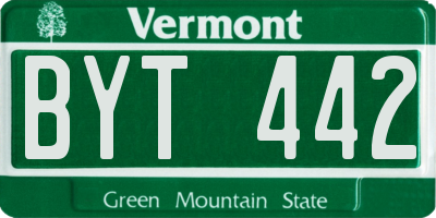 VT license plate BYT442