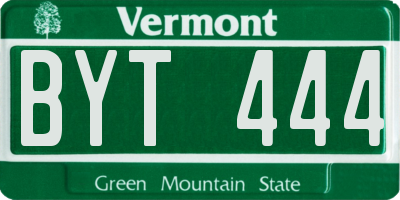 VT license plate BYT444