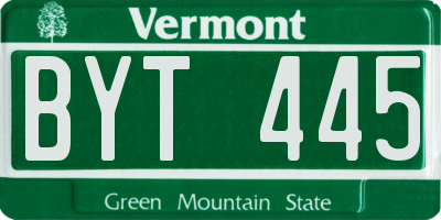 VT license plate BYT445