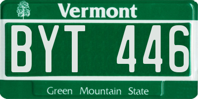 VT license plate BYT446