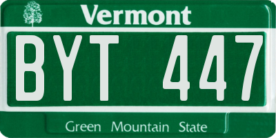 VT license plate BYT447