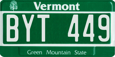 VT license plate BYT449