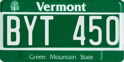 VT license plate BYT450