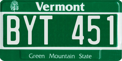 VT license plate BYT451