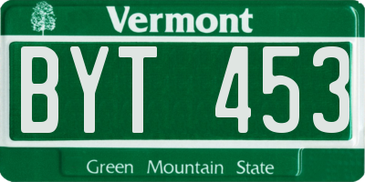 VT license plate BYT453