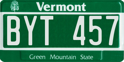 VT license plate BYT457