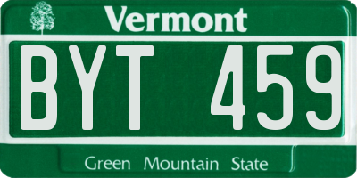 VT license plate BYT459