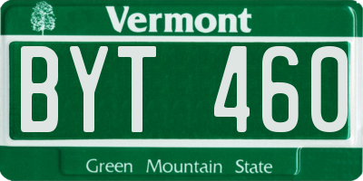 VT license plate BYT460