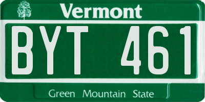 VT license plate BYT461