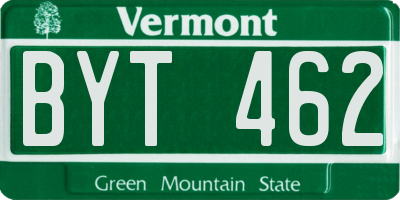 VT license plate BYT462