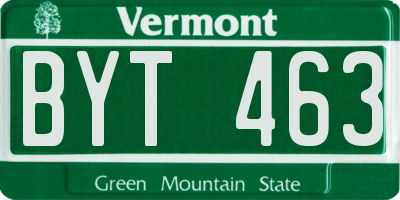 VT license plate BYT463