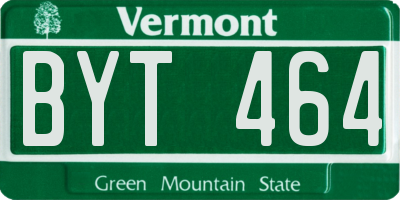 VT license plate BYT464