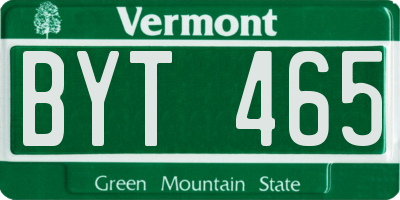 VT license plate BYT465