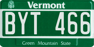 VT license plate BYT466