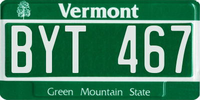 VT license plate BYT467