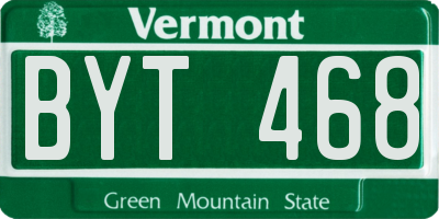 VT license plate BYT468
