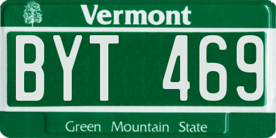 VT license plate BYT469