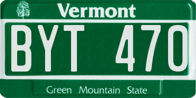 VT license plate BYT470