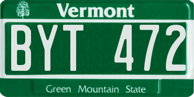VT license plate BYT472