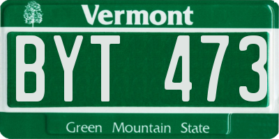 VT license plate BYT473